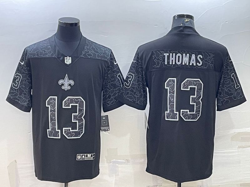 Men New Orleans Saints #13 Thomas Black Reflector 2022 Nike Limited NFL Jersey